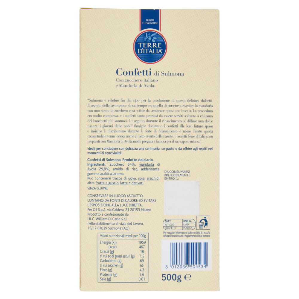 Terre d'Italia Confetti di Sulmona 500 g