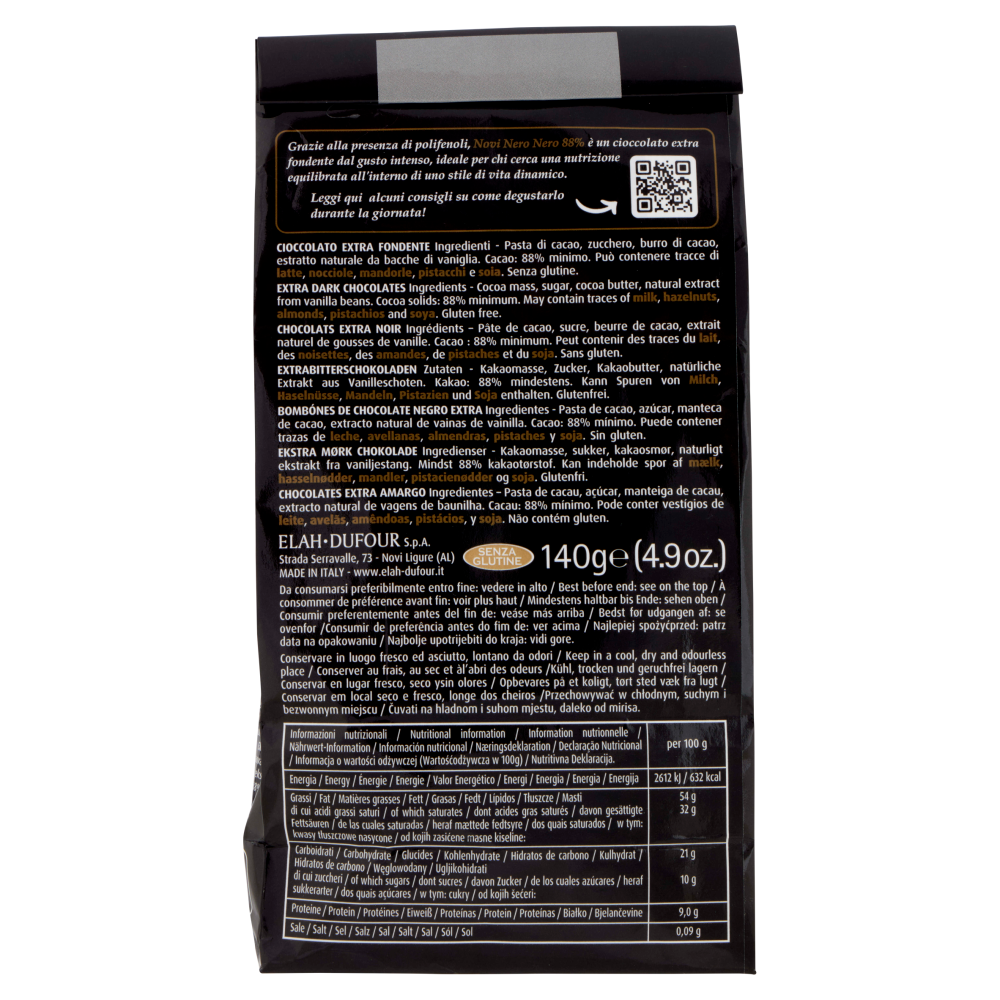 Novi NeroNero 88% Cacao Vigoroso Extra Fondente 140 g