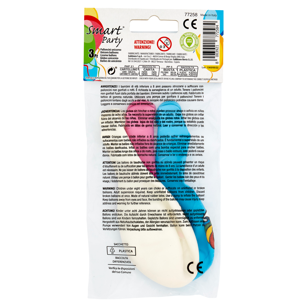 Smart Party Palloncini "Unicorno" 3 pz