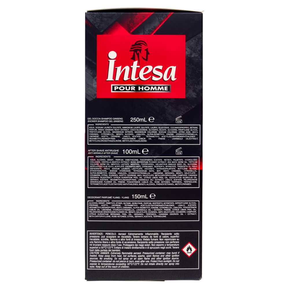 Intesa Pour Homme Sport Gel Doccia Shampoo 250mL + Deodorante Ylang Ylang 150mL + After Shave 100mL