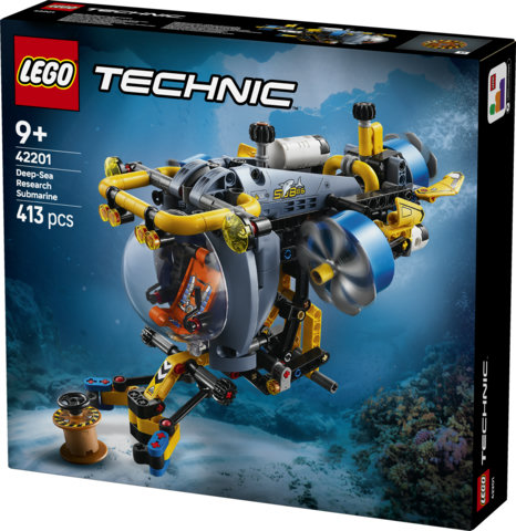 LEGO Technic 42201 Sottomarino per Esplorazioni Abissali, Giocattolo con Eliche Mobili e Cabina Apribile, Giochi Bambini 9+