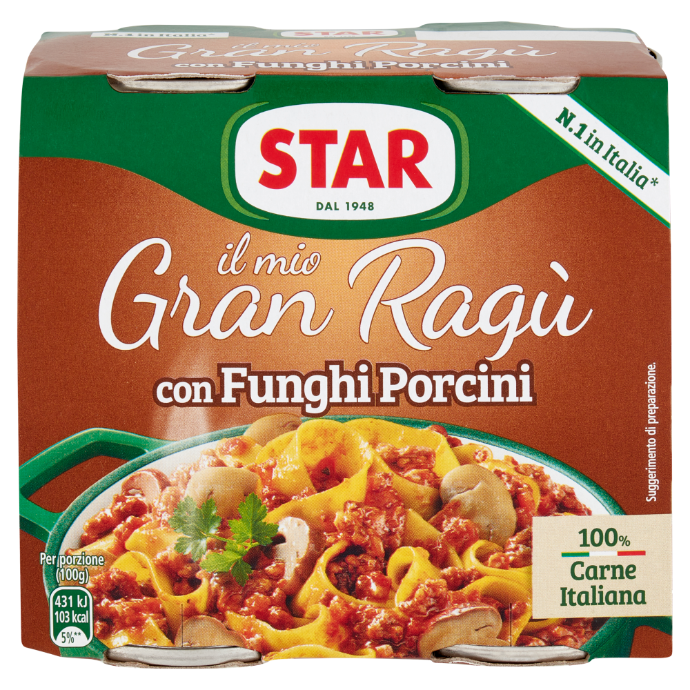 Star il mio Gran Rag&ugrave; con Funghi Porcini 2 x 180 g