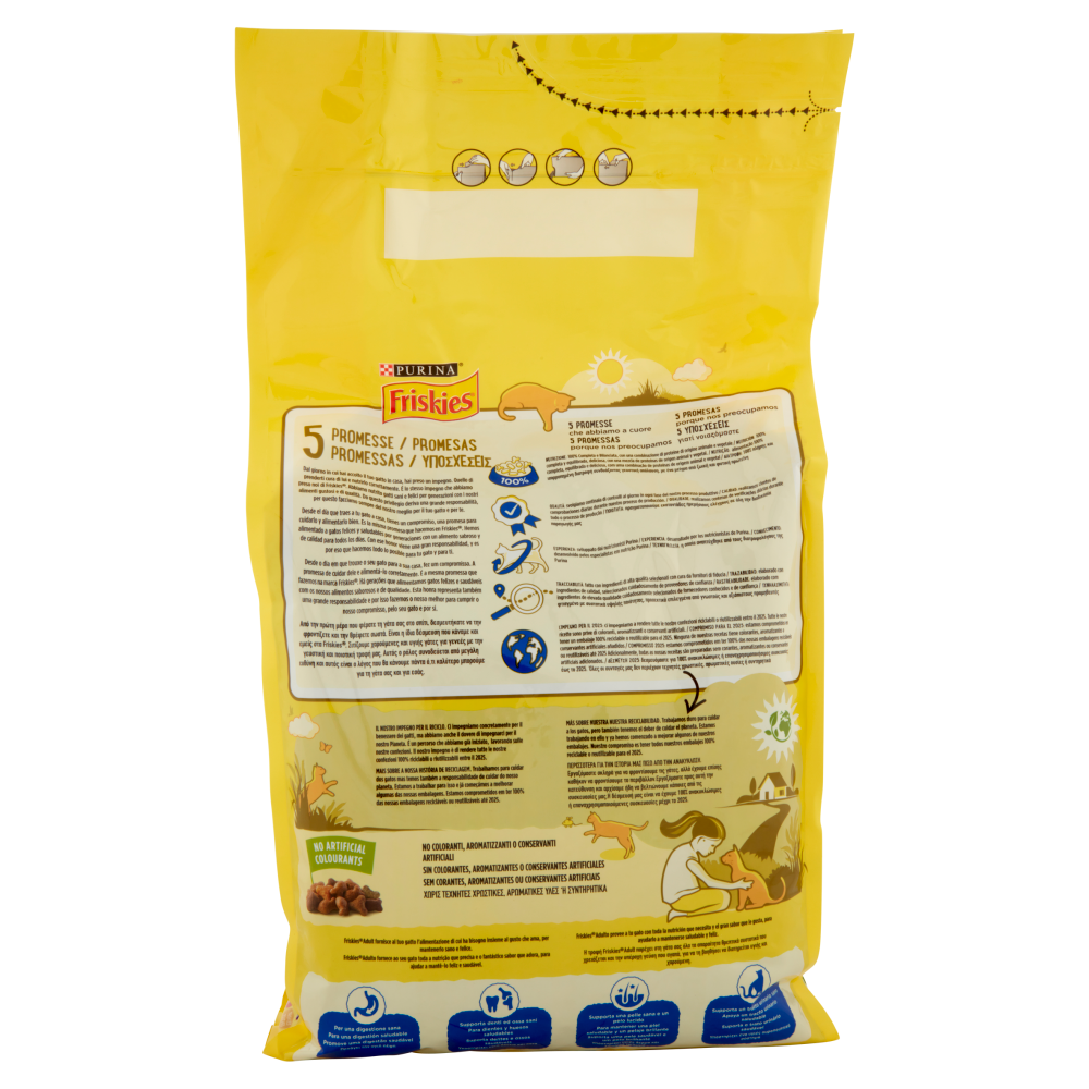 PURINA FRISKIES Gatto con un gustoso mix di&nbsp;Merluzzo e Tonno e con Verdure 4 kg