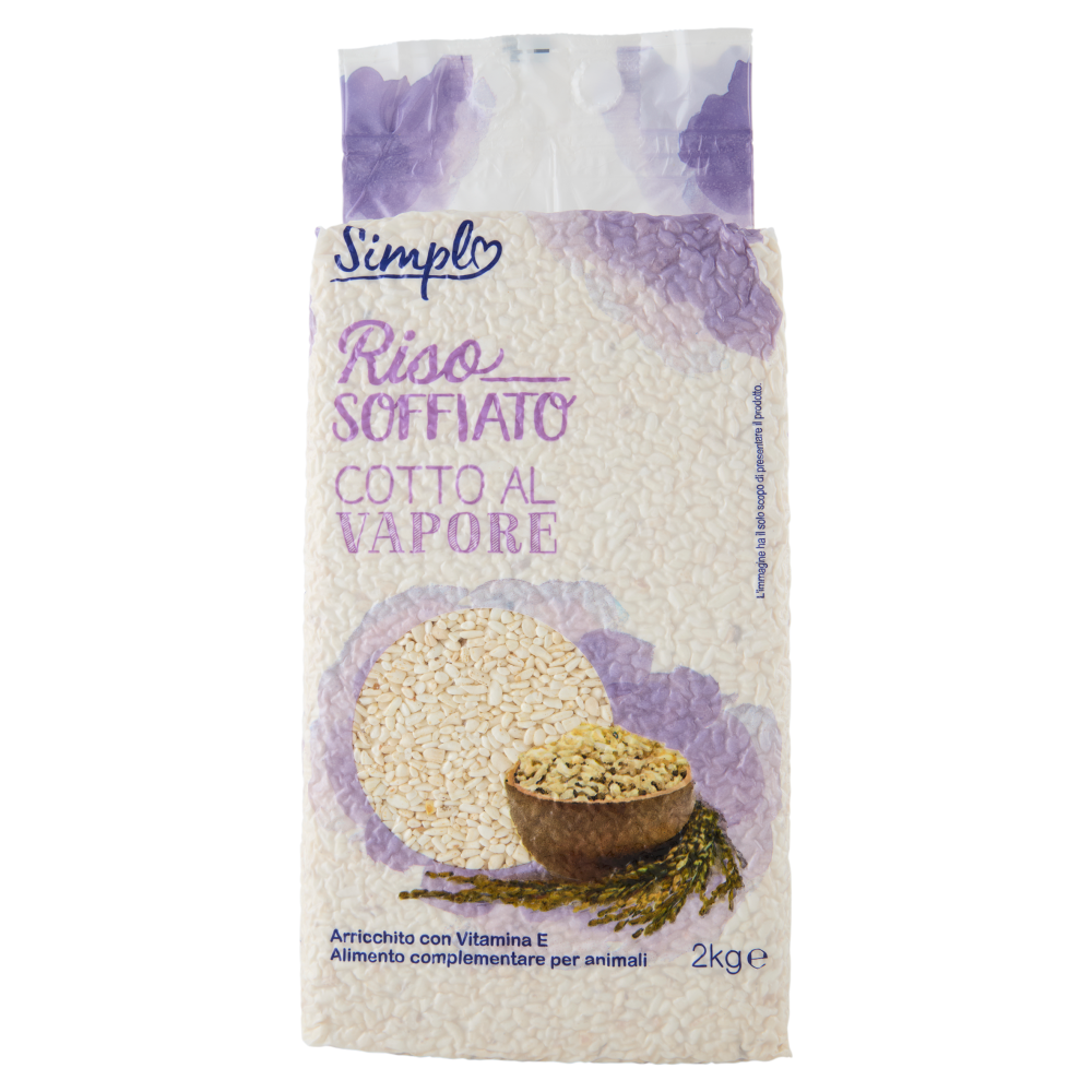 Simpl Riso Soffiato Cotto per animali 2 kg