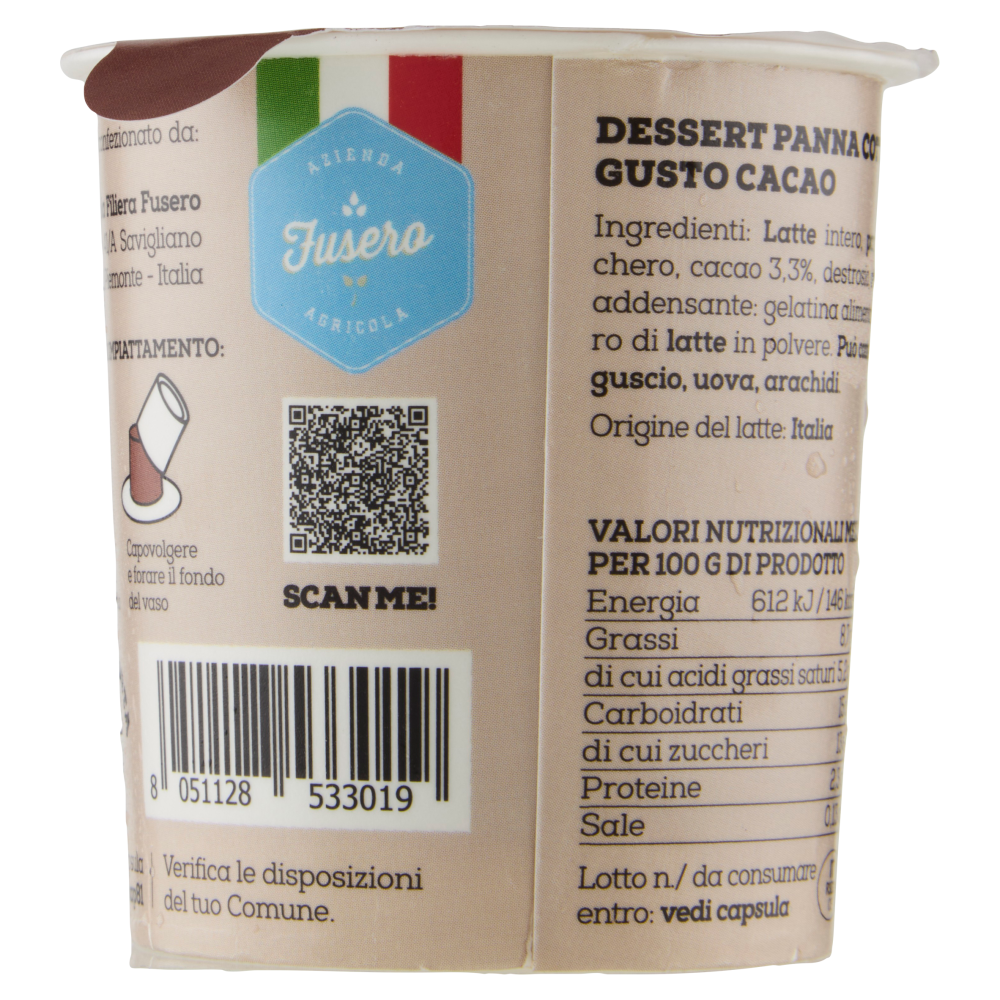 Azienda Agricola Fusero Panna Cotta Cacao 125 g