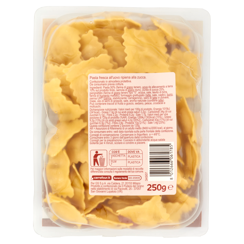 Carrefour Extra Ravioli Zucca 250 g