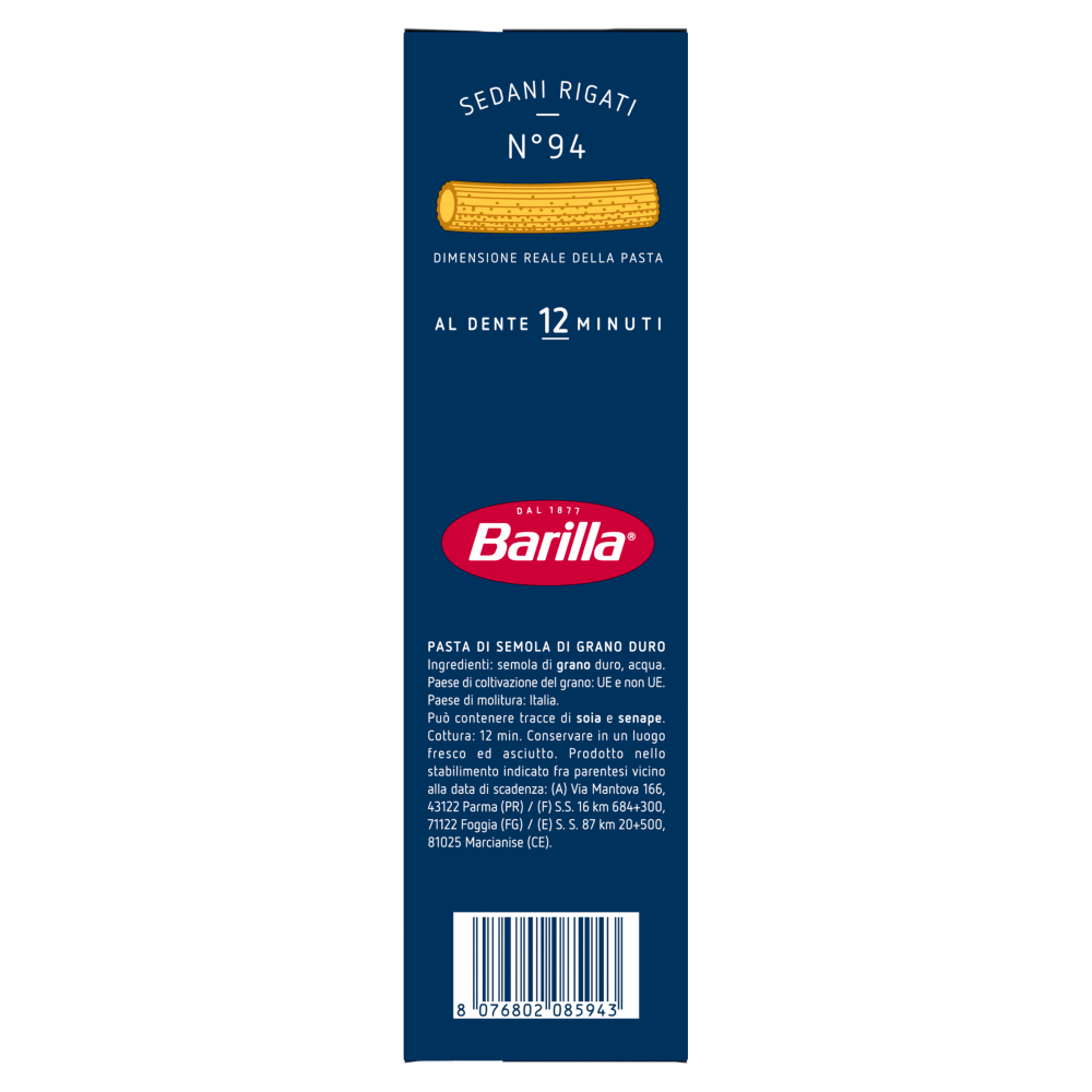 Barilla Pasta Sedani Rigati n.94 500g