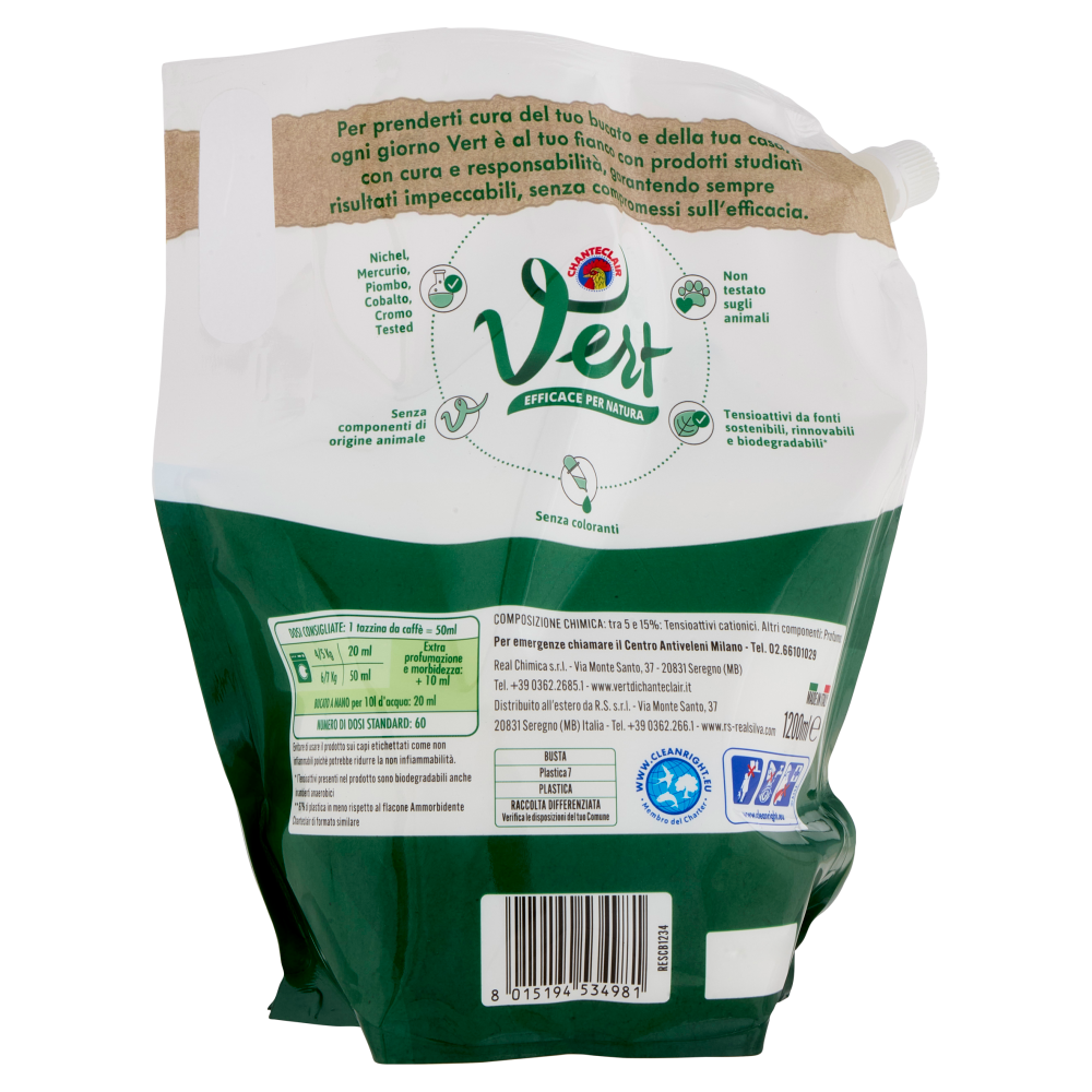 Vert di Chanteclair Ammorbidente Concentrato Eucalipto e Fresia 1200 ml