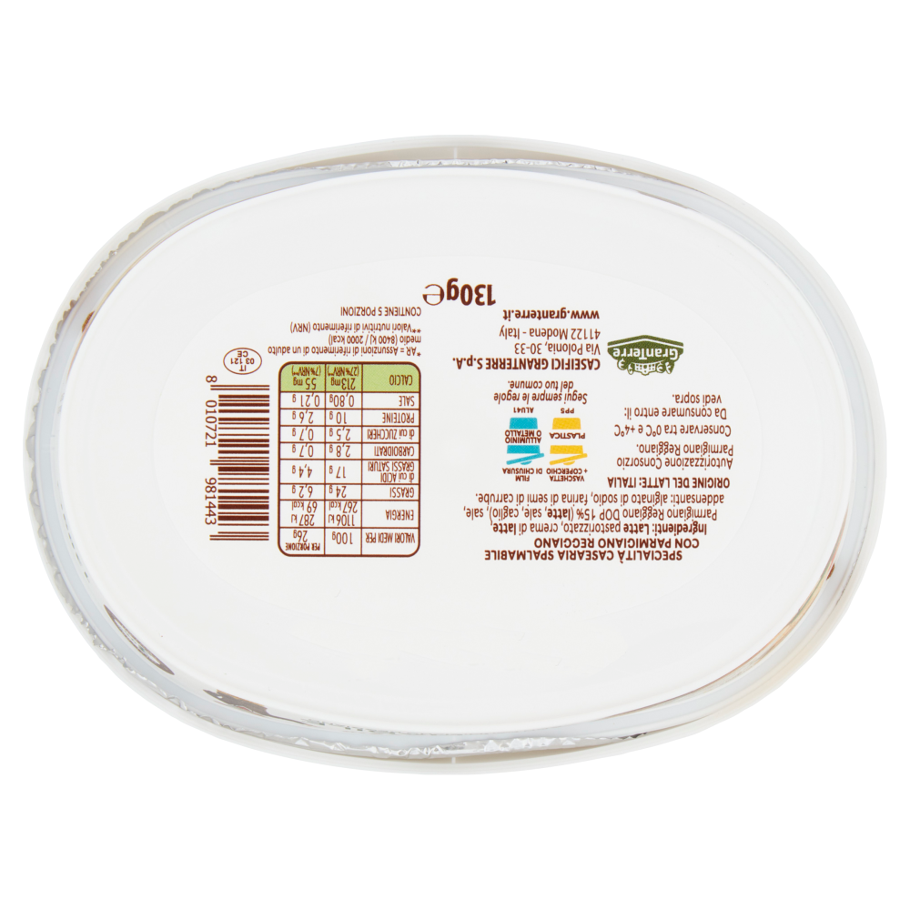 Parmareggio Spalmabile con Parmigiano Reggiano 130 g