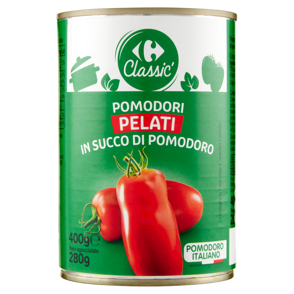 Carrefour Classic Pomodori Pelati in Succo di Pomodoro 400 g