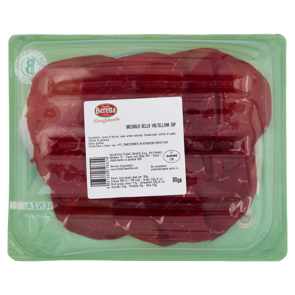 Fratelli Beretta Fresca Salumeria Bresaola della Valtellina IGP 80 g