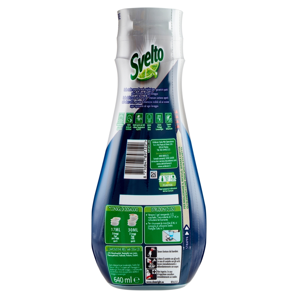 Svelto Titanium Gel Lavastoviglie Tutto in 1 640 ml