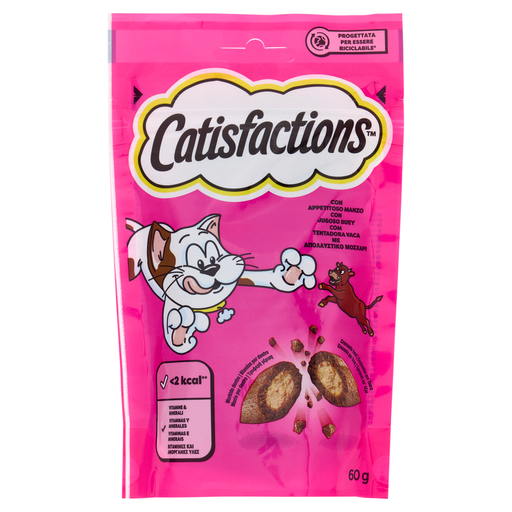 Catisfactions Snack Gatto con Manzo 60 g