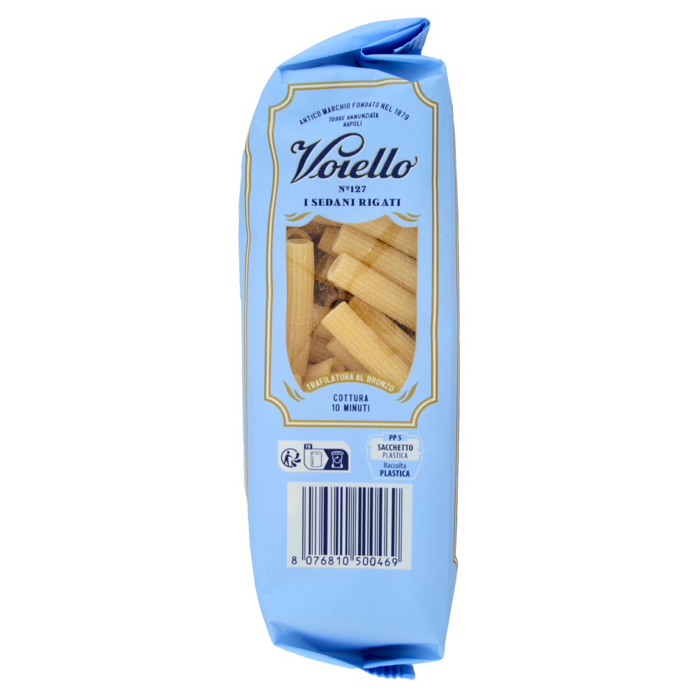 Voiello Pasta I Sedani Rigati N°127 grani 100% italiani Trafilata bronzo 500g