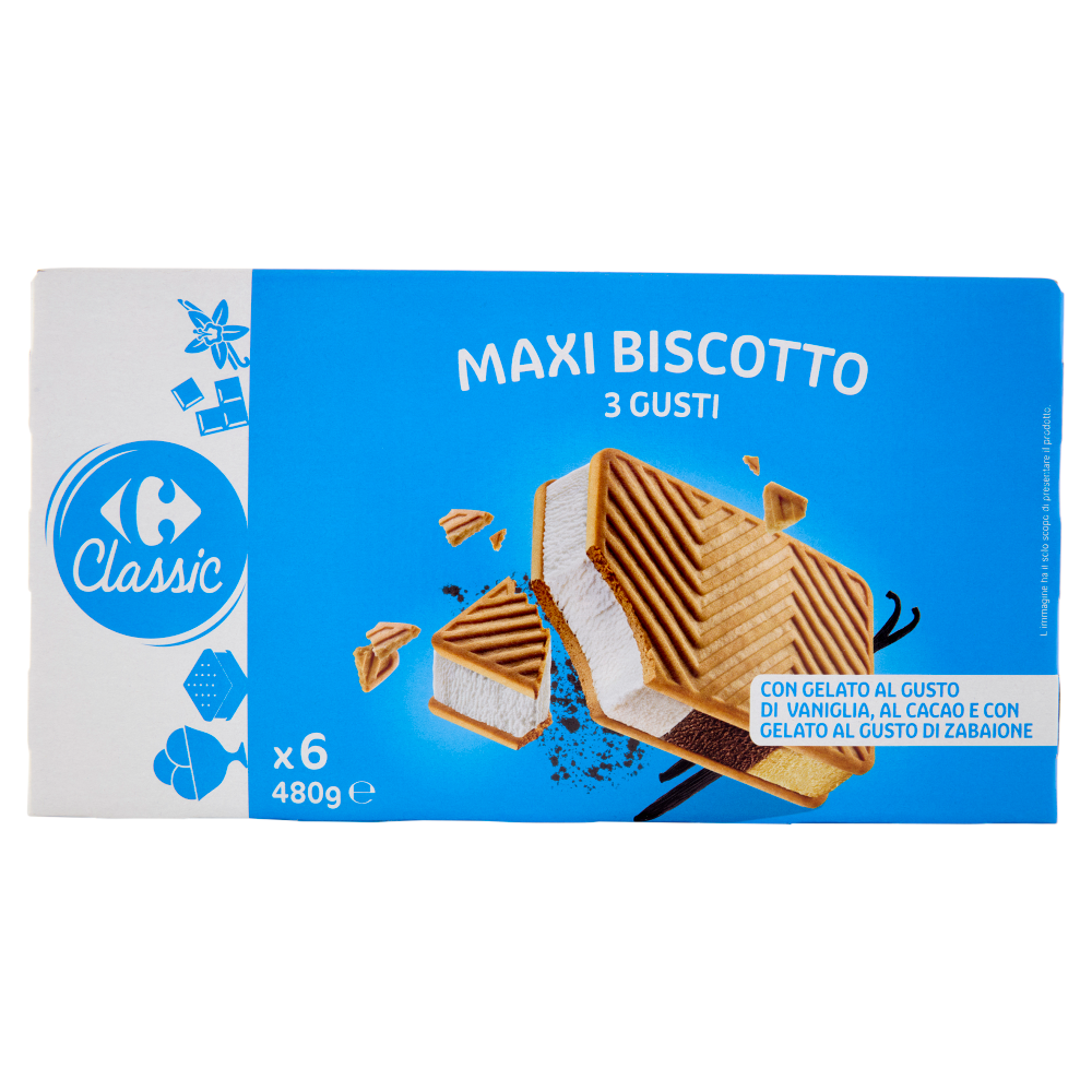 Carrefour Classic Maxi Biscotto 3 Gusti 6 x 480 g