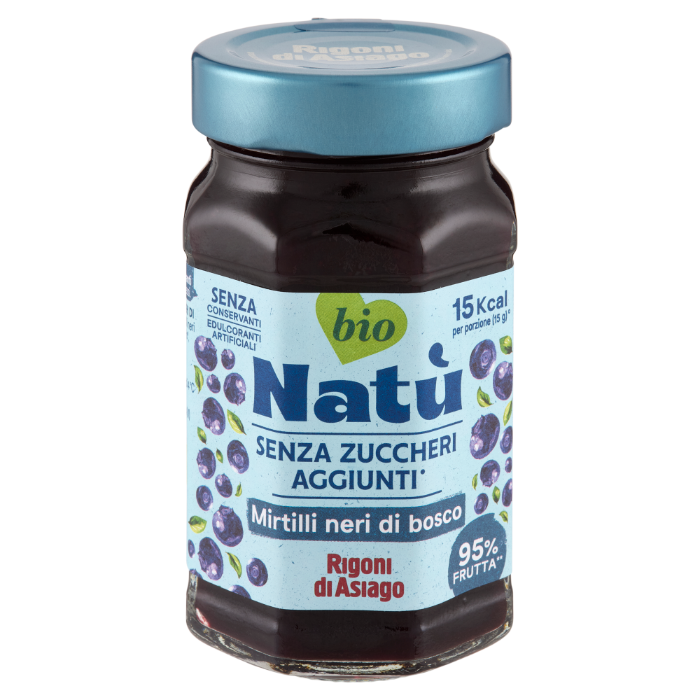 Rigoni di Asiago Natù Senza Zuccheri Aggiunti° Mirtilli neri di bosco bio 240 g