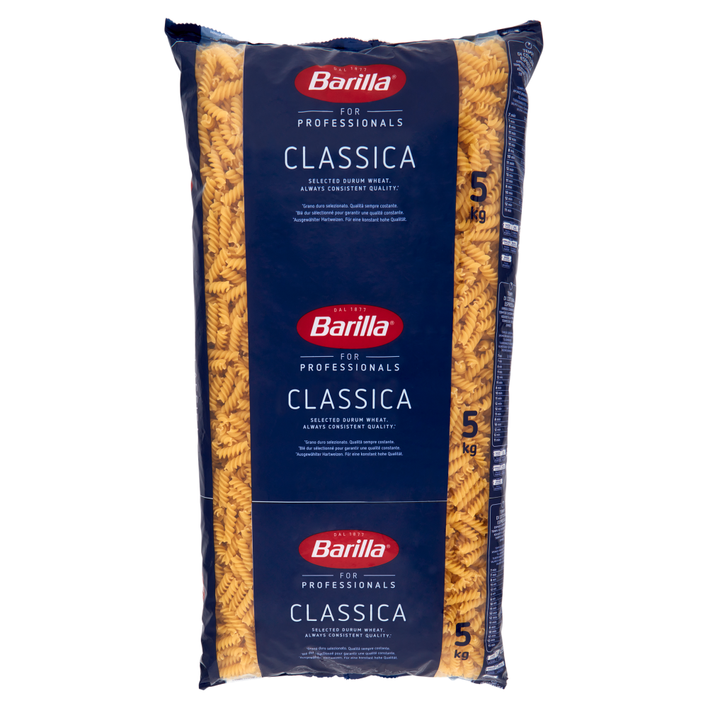 Barilla for Professionals Fusilli n&deg;98 Pasta Classica Corta Catering Foodservice 5 kg