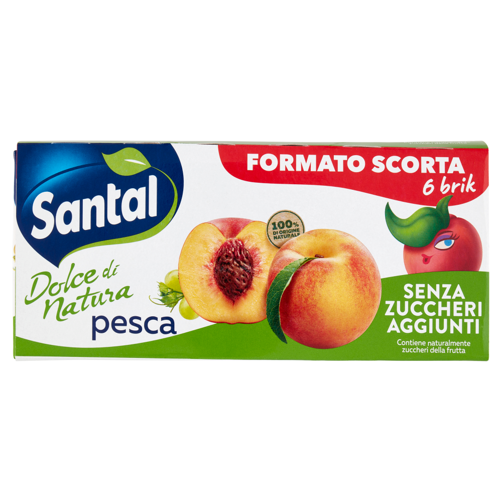 Sant&agrave;l Dolce di Natura pesca Senza Zuccheri Aggiunti 6 x 200 ml