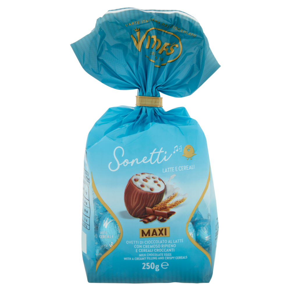 Witor's Sonetti Maxi Ovetti di Cioccolato al Latte con Cremoso Ripieno e Cereali Croccanti 250 g