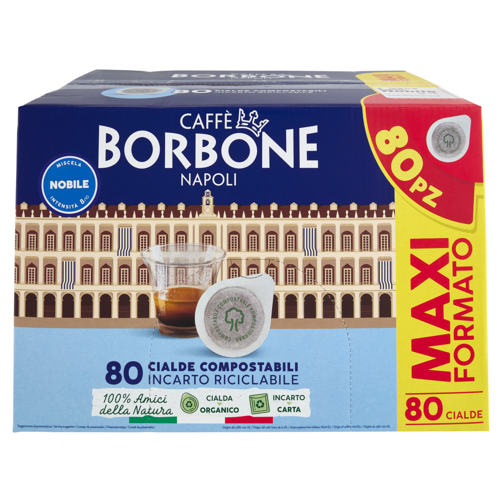 Caff&egrave; Borbone Miscela Nobile Cialde Compostabili 80 x 7,2 g