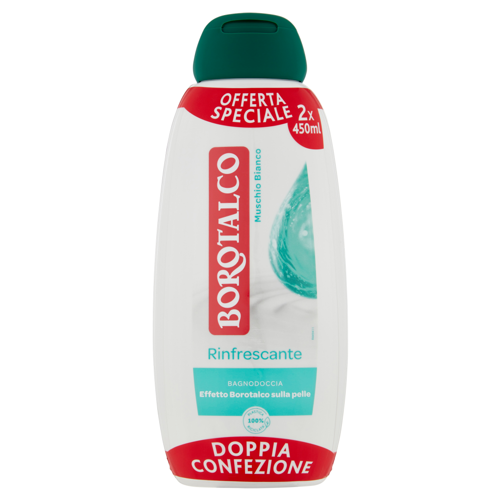 Borotalco Muschio Bianco Rinfrescante Bagnodoccia 2 x 450 ml