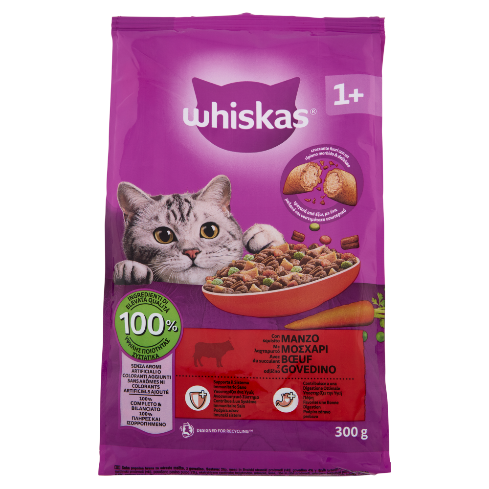 Whiskas Crocchette con delizioso Manzo 300g