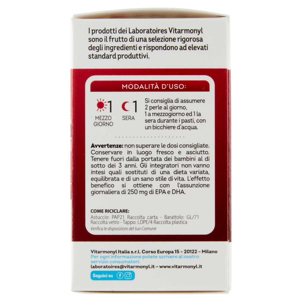 Laboratoires Vitarmonyl Omega 3 + Vitamina E 60 Perle 33,4 g