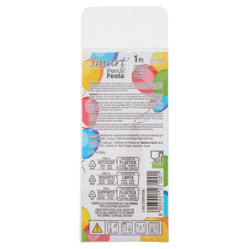 Smart PerLa Festa Candelina Numerale 0 1 pz