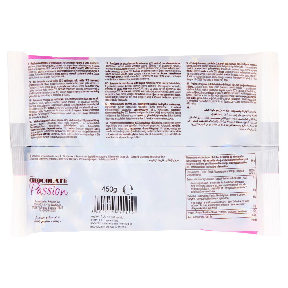 Chocolate Passion Ovetti con Crema al Latte 450 g