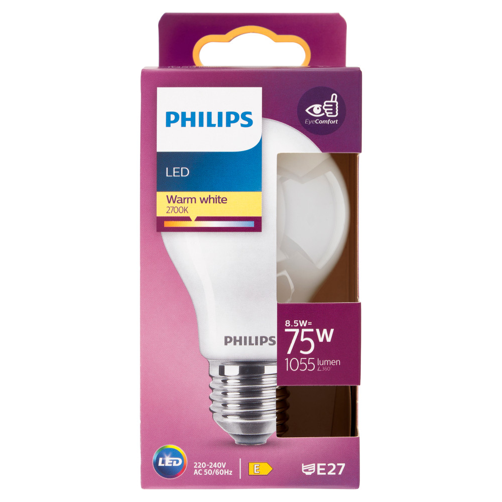 Philips Led goccia vetro 75W E27 2700K
