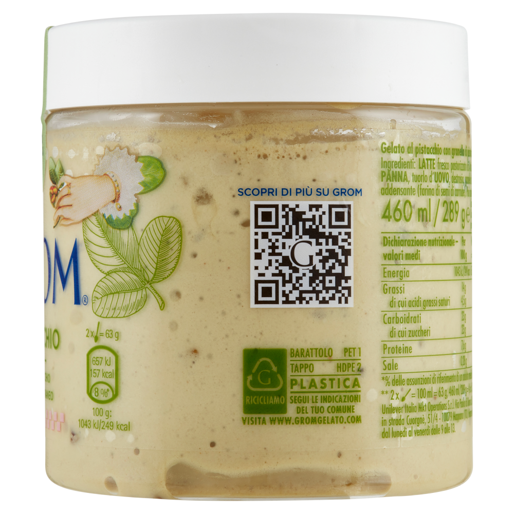 Grom Pistacchio con Pistacchio del Mediterraneo 289 g