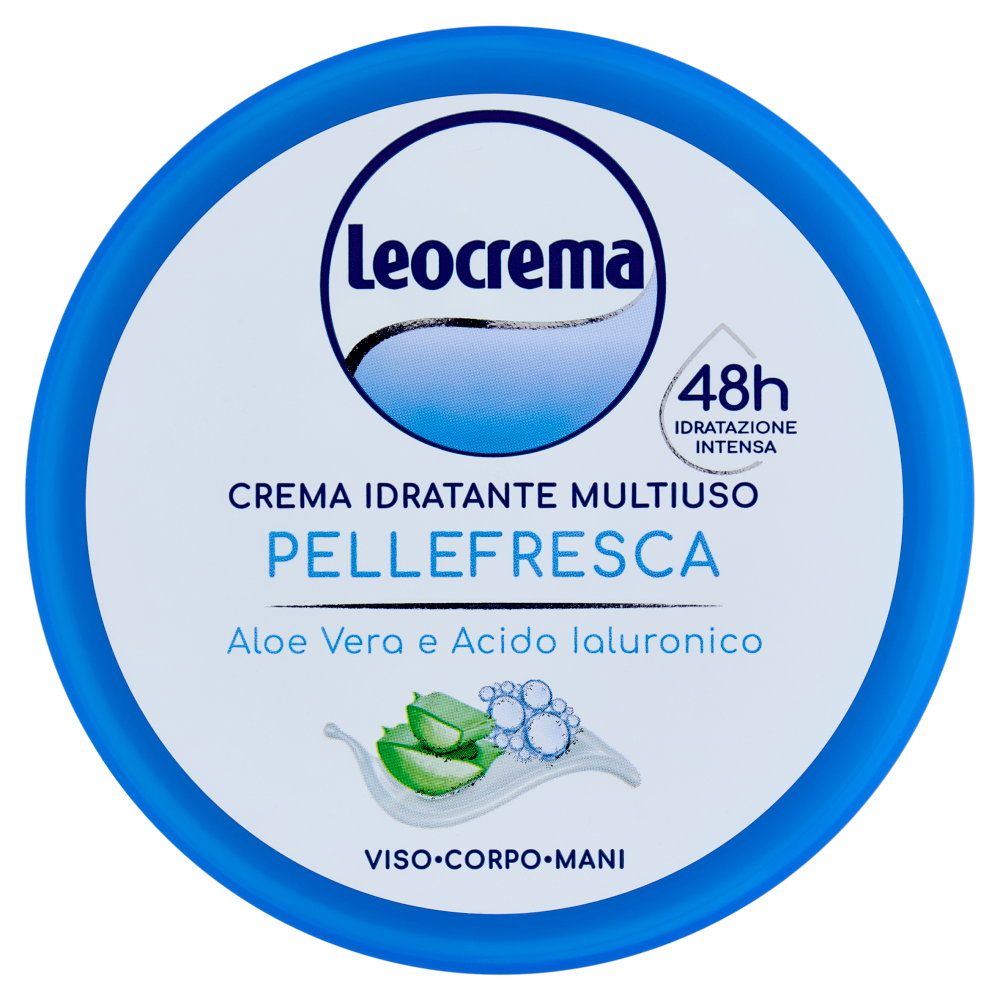 Leocrema Crema Idratante Multiuso Pellefresca Aloe Vera e Acido Ialuronico 300 ml