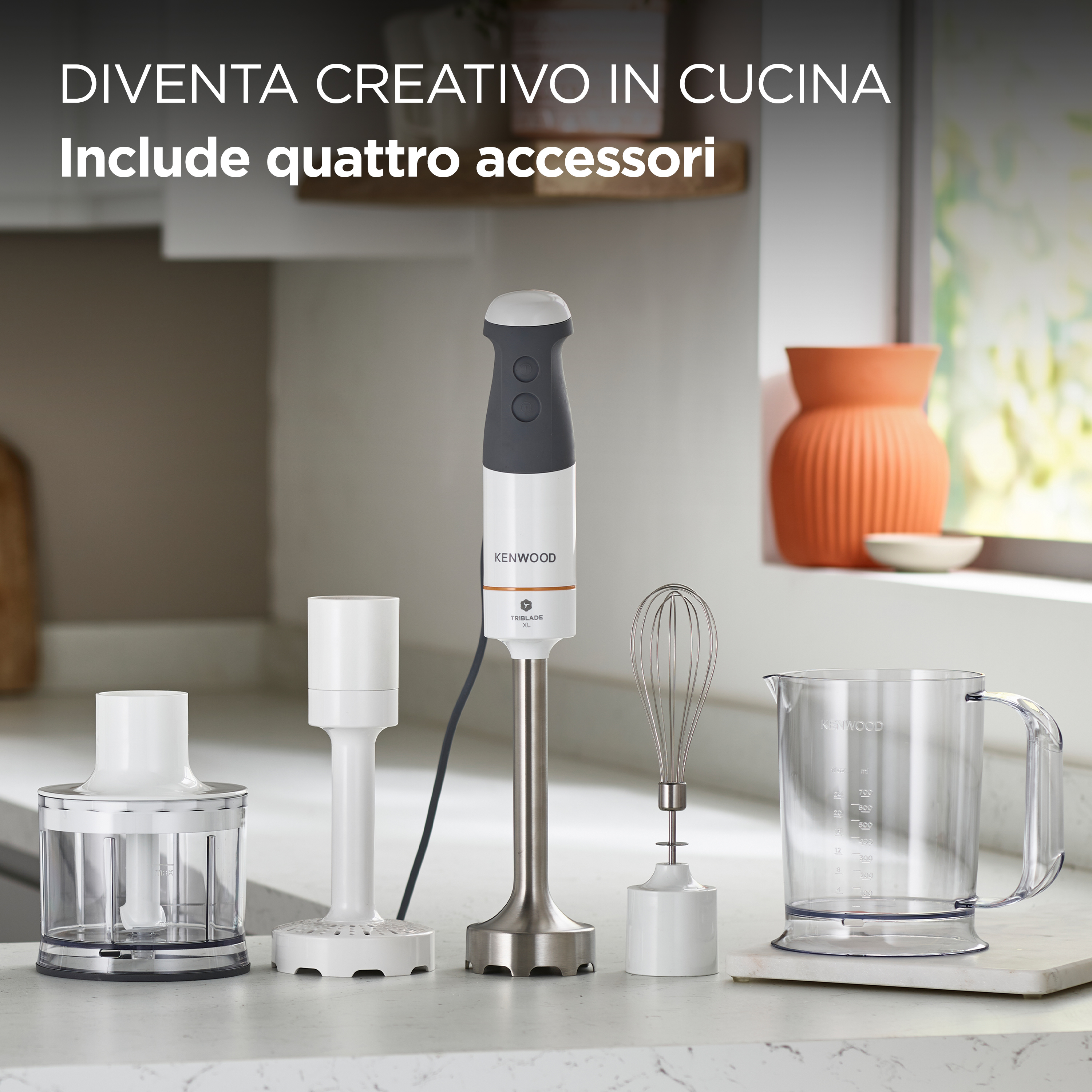Kenwood Triblade XL HBM40306WH Mixer a immersione 850W