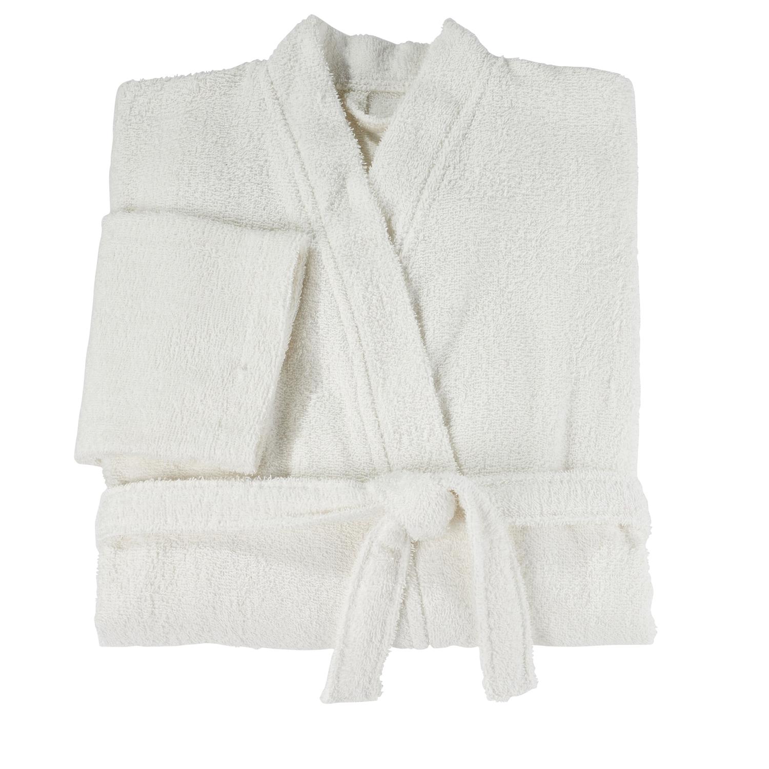 TEX HOME Accapatoio senza cappuccio, bianco, L/XL