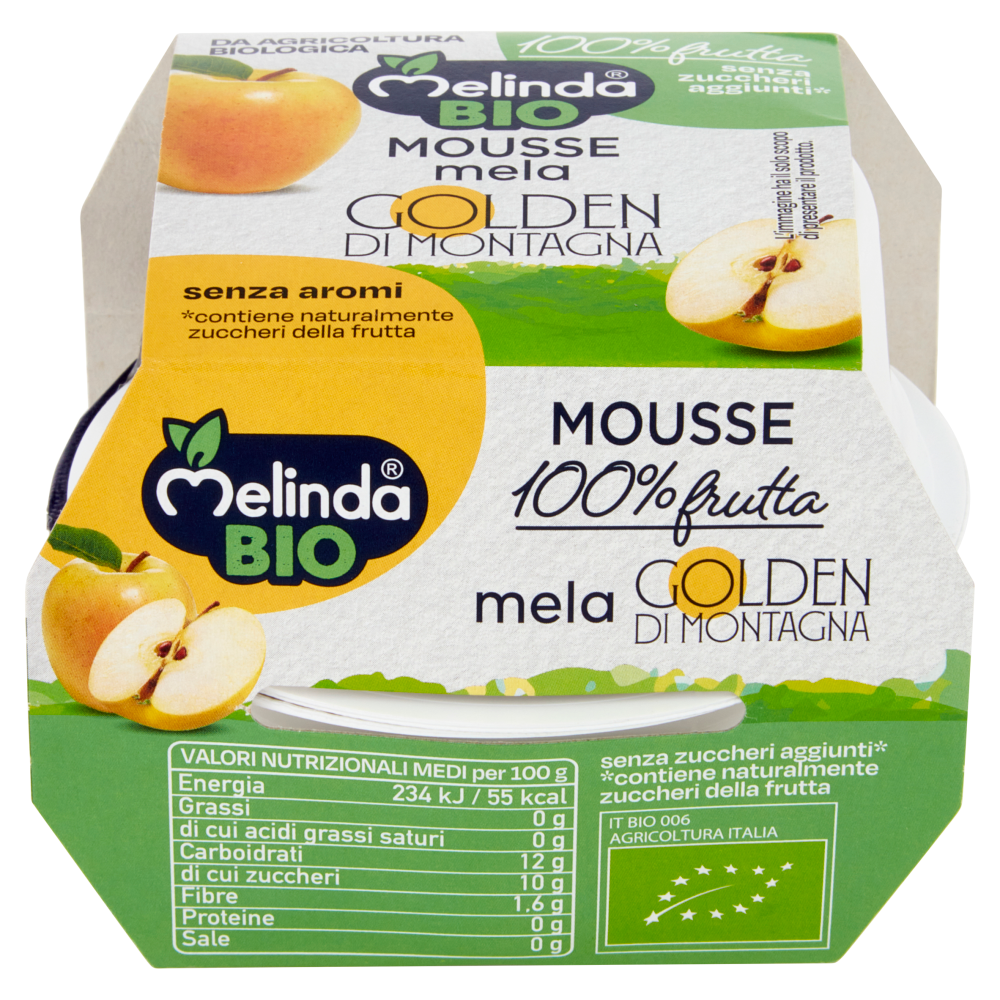 Melinda Bio Mousse mela Golden di Montagna 2 x 100 g