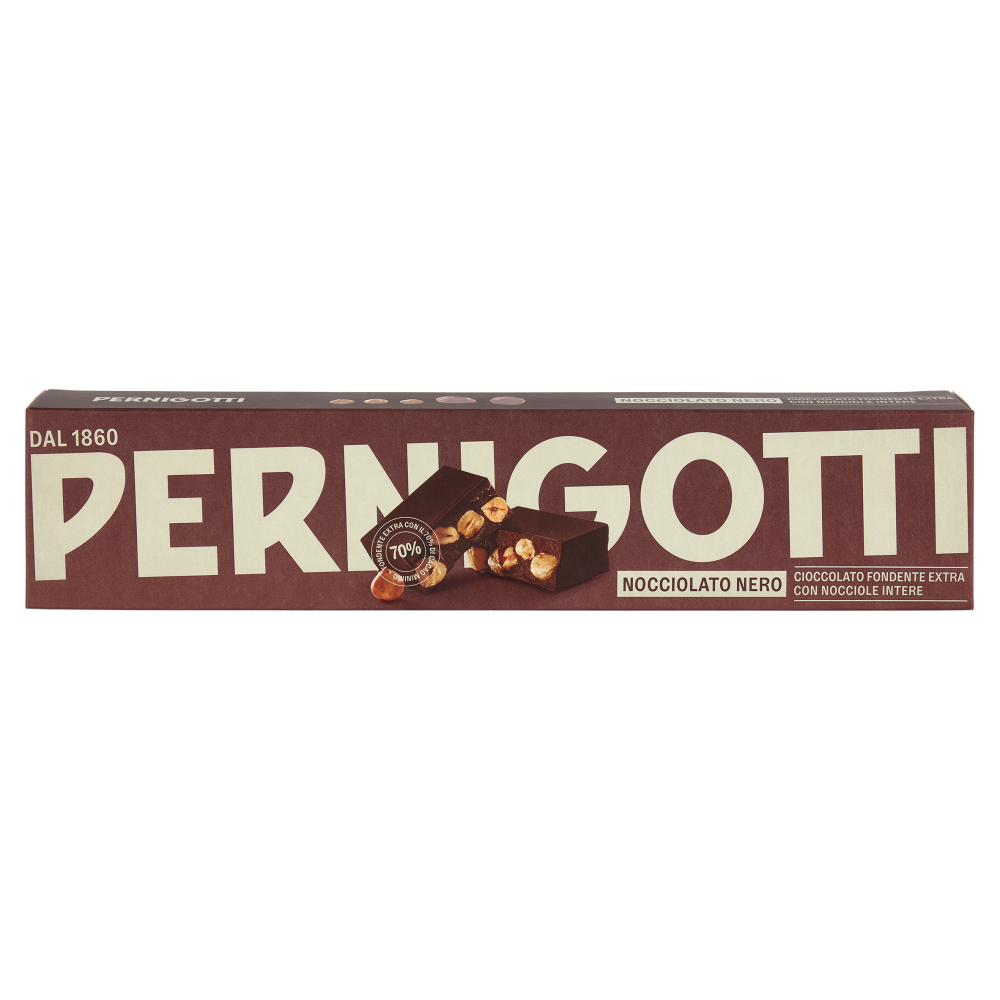 Pernigotti Nocciolato Nero Cioccolato Fondente Extra con Nocciole Intere 250 g