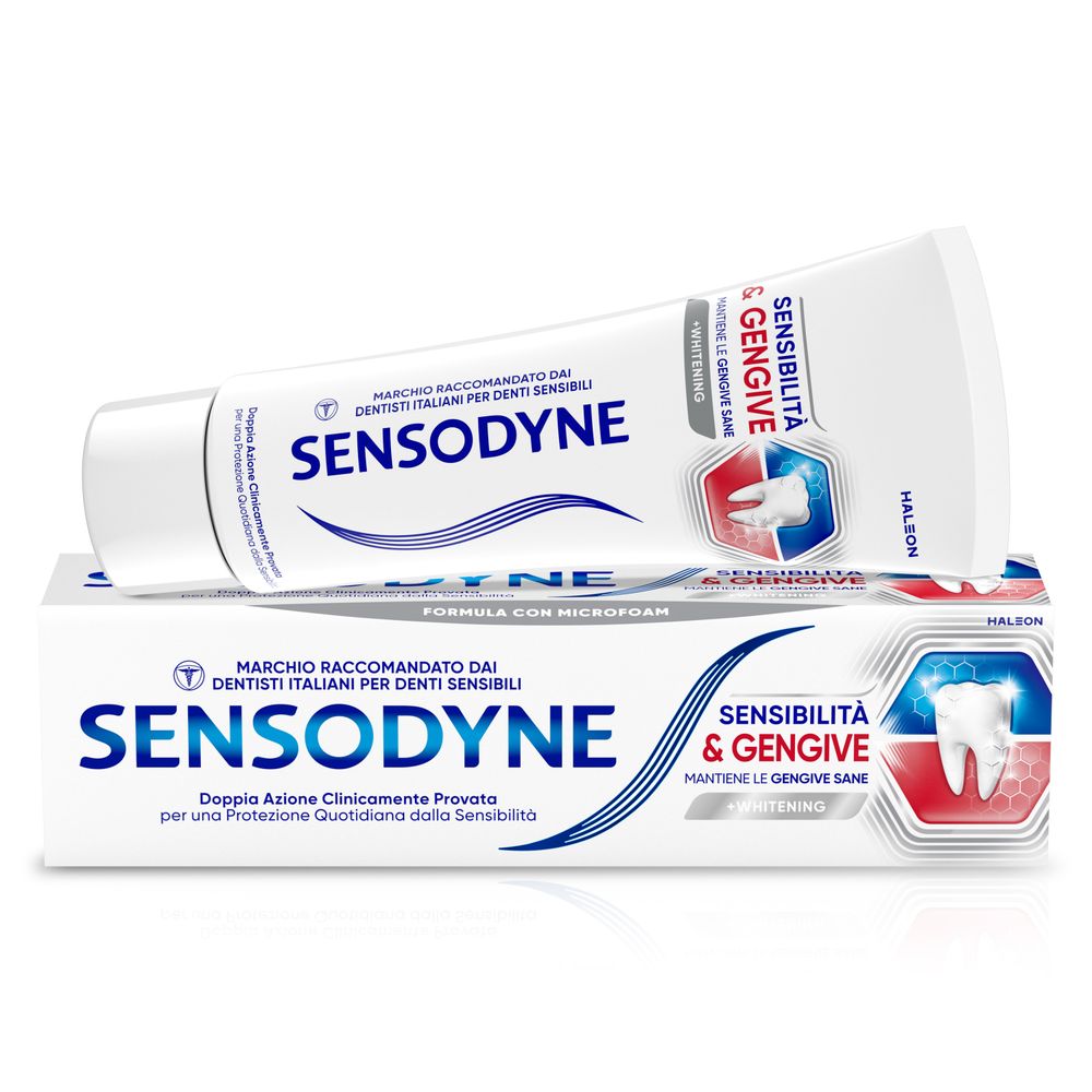 Sensodyne Sensibilità e Gengive Whitening, Dentifricio Denti e Gengive sane 75ml