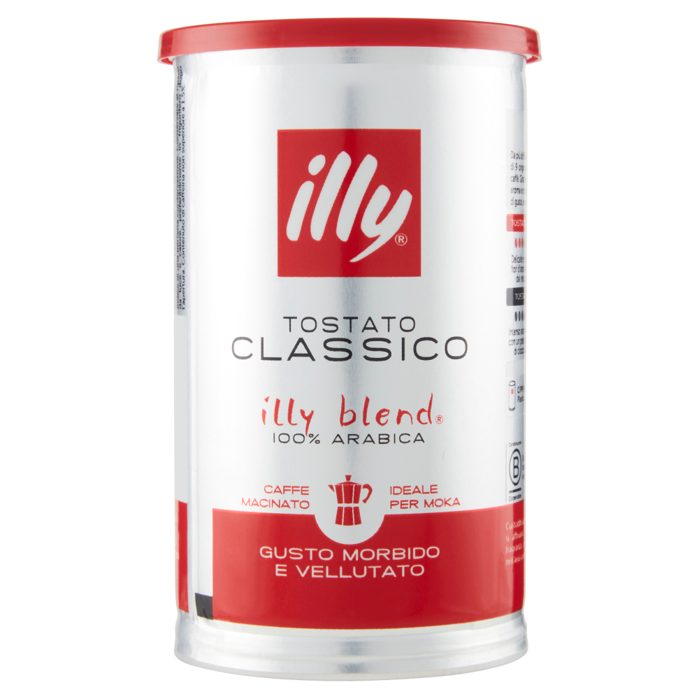 illy Tostato Classico Caffè Macinato Ideale per Moka 185 g