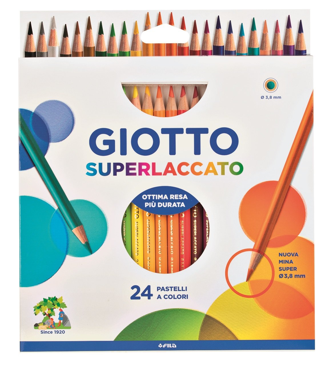 Giotto Superlaccato - Astuccio 24 Pastelli Colorati