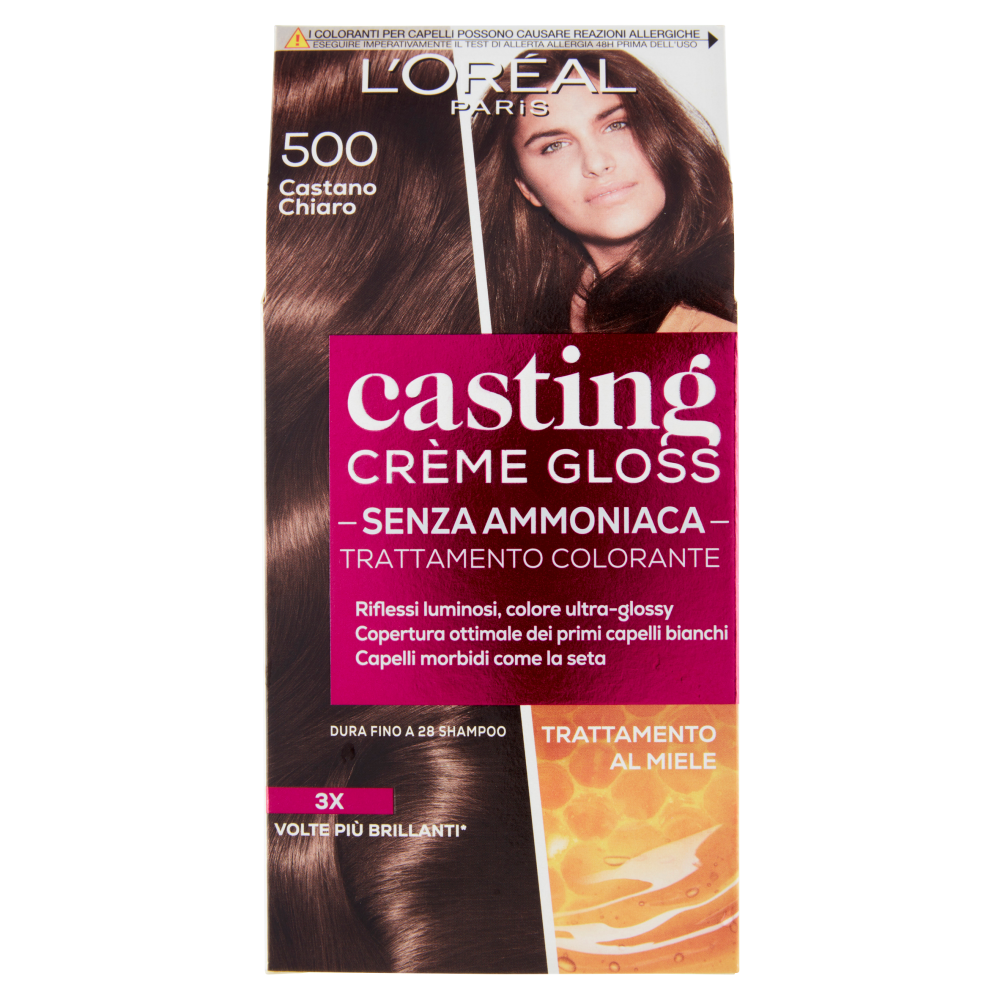 L'Or&eacute;al Paris Tinta Capelli Casting Creme Gloss, Senza Ammoniaca, 500 Castano Chiaro