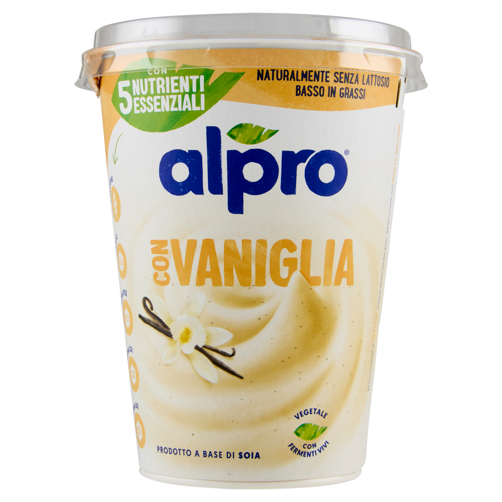 ALPRO Alternativa Vegetale allo Yogurt, Vaniglia, a base di Soia, basso in Grassi, No Lattosio, 400g