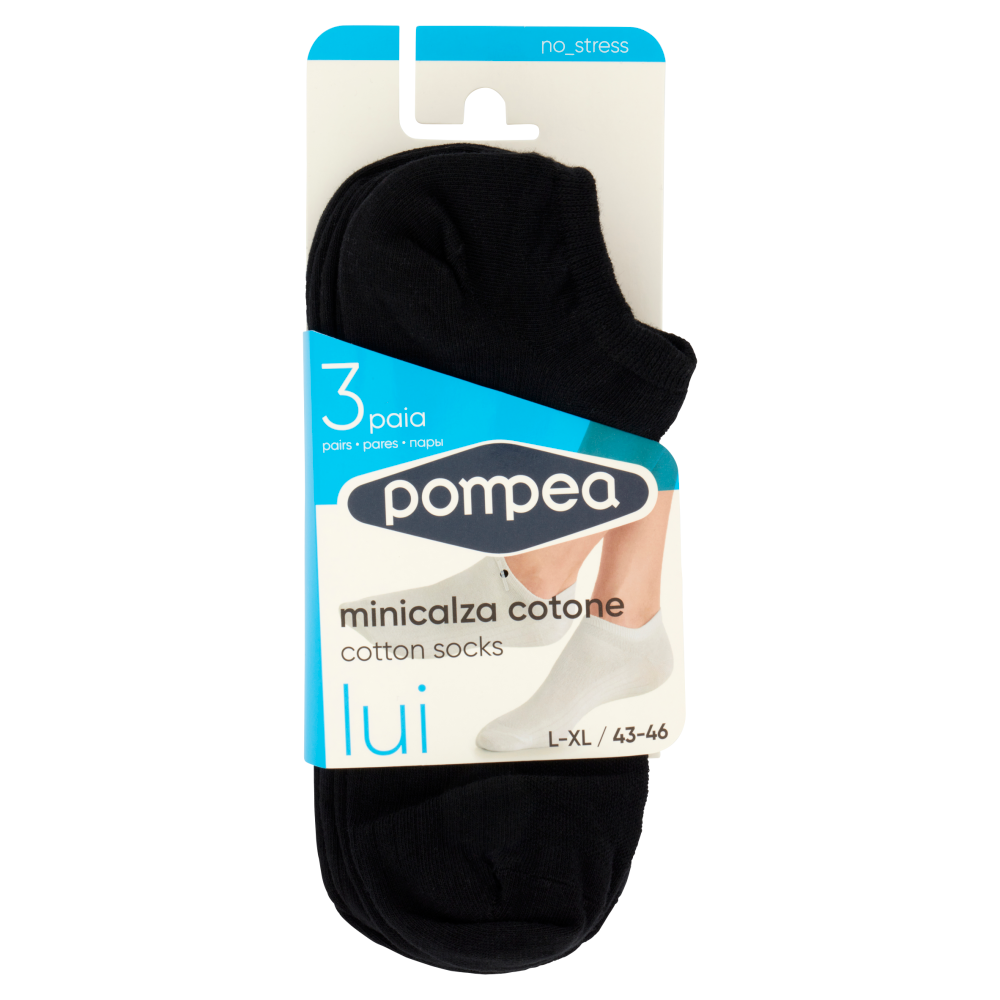 pompea lui minicalza cotone L-XL / 43-46 Bianco 3 paia