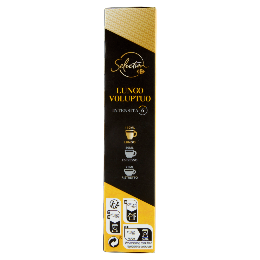 Carrefour Selection Lungo Voluptuo Intensità 6 10 Capsule 52 g