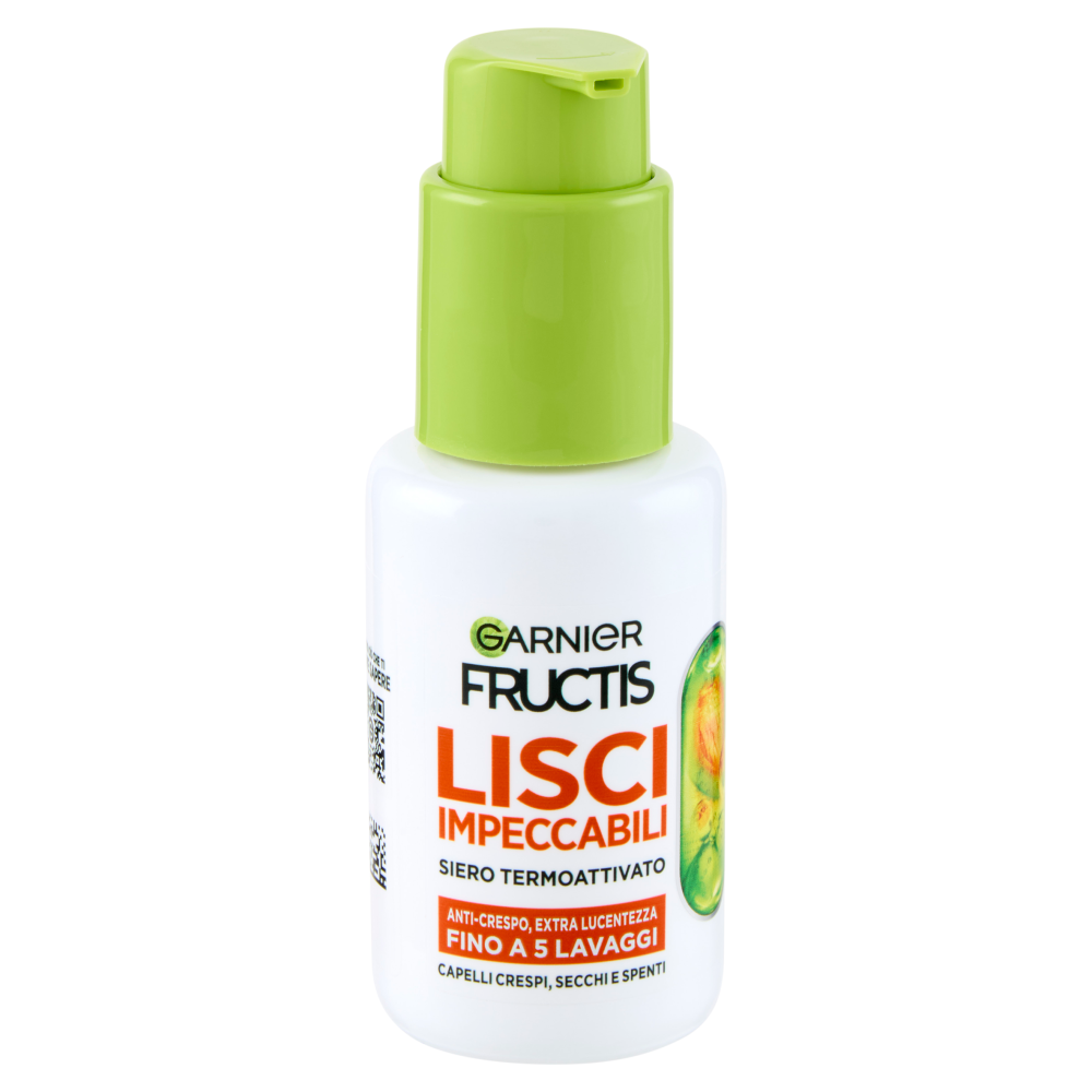 Garnier Fructis Lisci Impeccabili Siero Termoattivato, per Capelli Crespi, Secchi e Spenti, 50 ml