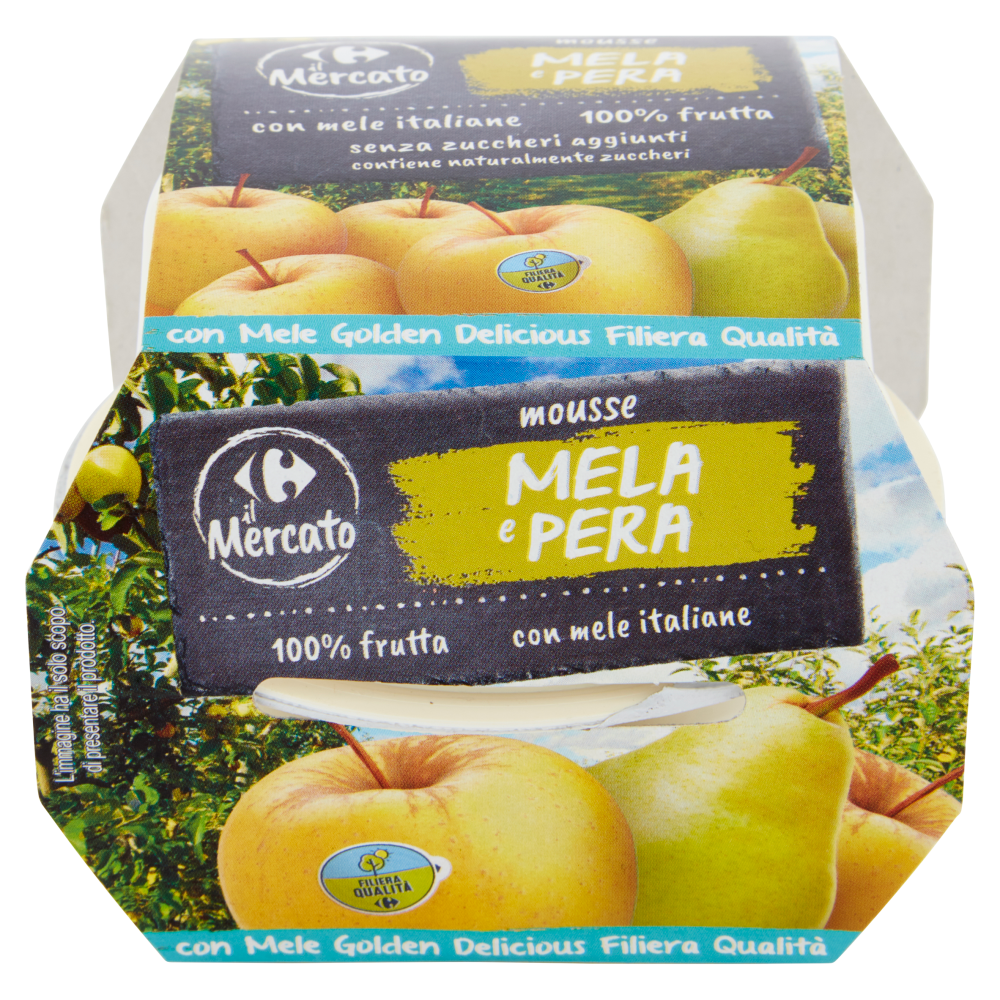 Carrefour il Mercato mousse Mela e Pera 2 x 100 g