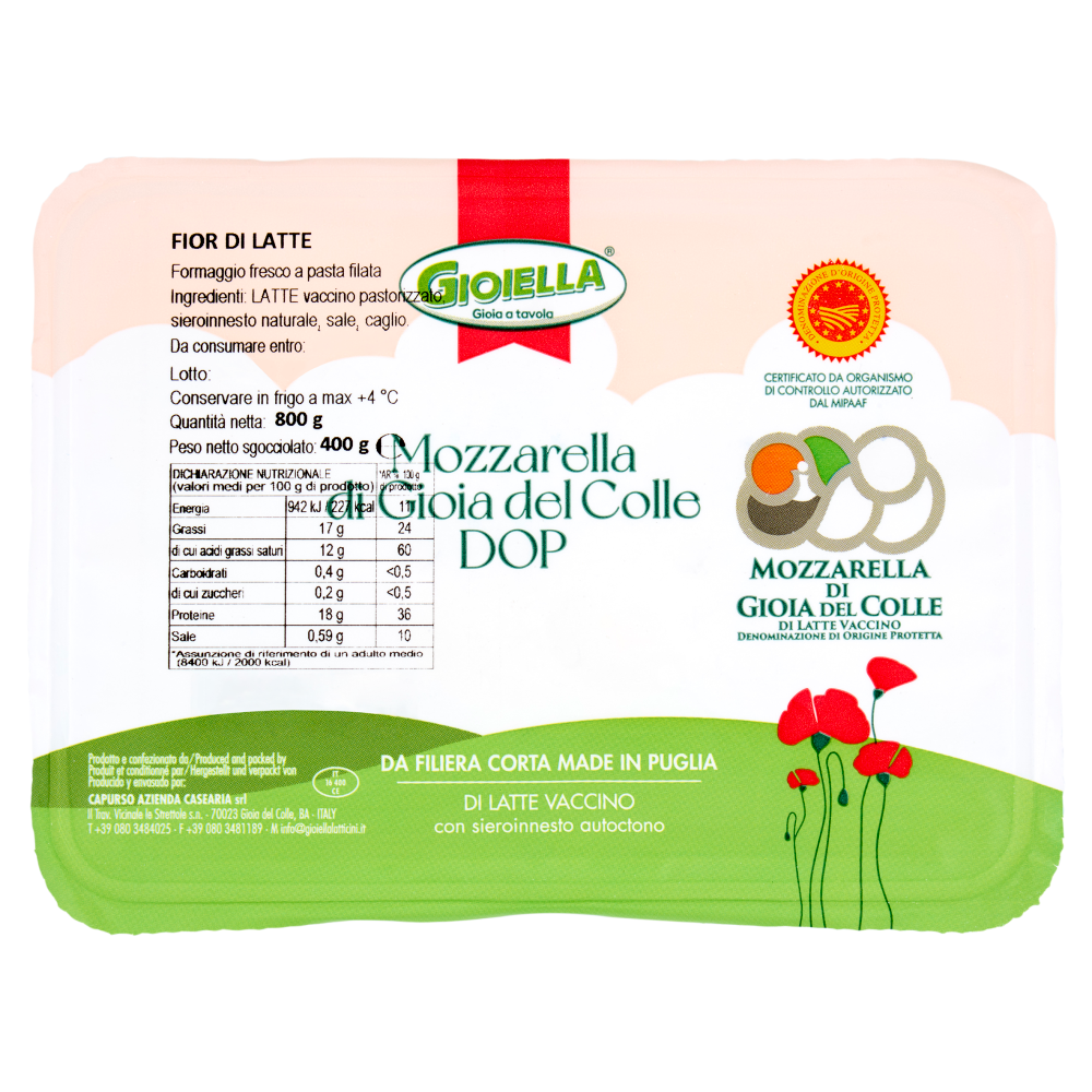 Gioiella Mozzarella di Gioia del Colle DOP Fior di Latte 400 g
