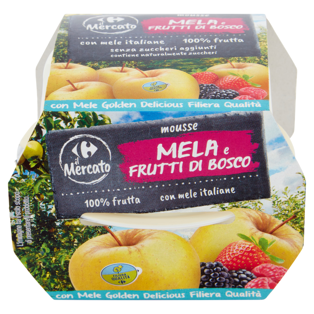Carrefour il Mercato mousse Mela e Frutti di Bosco 2 x 100 g