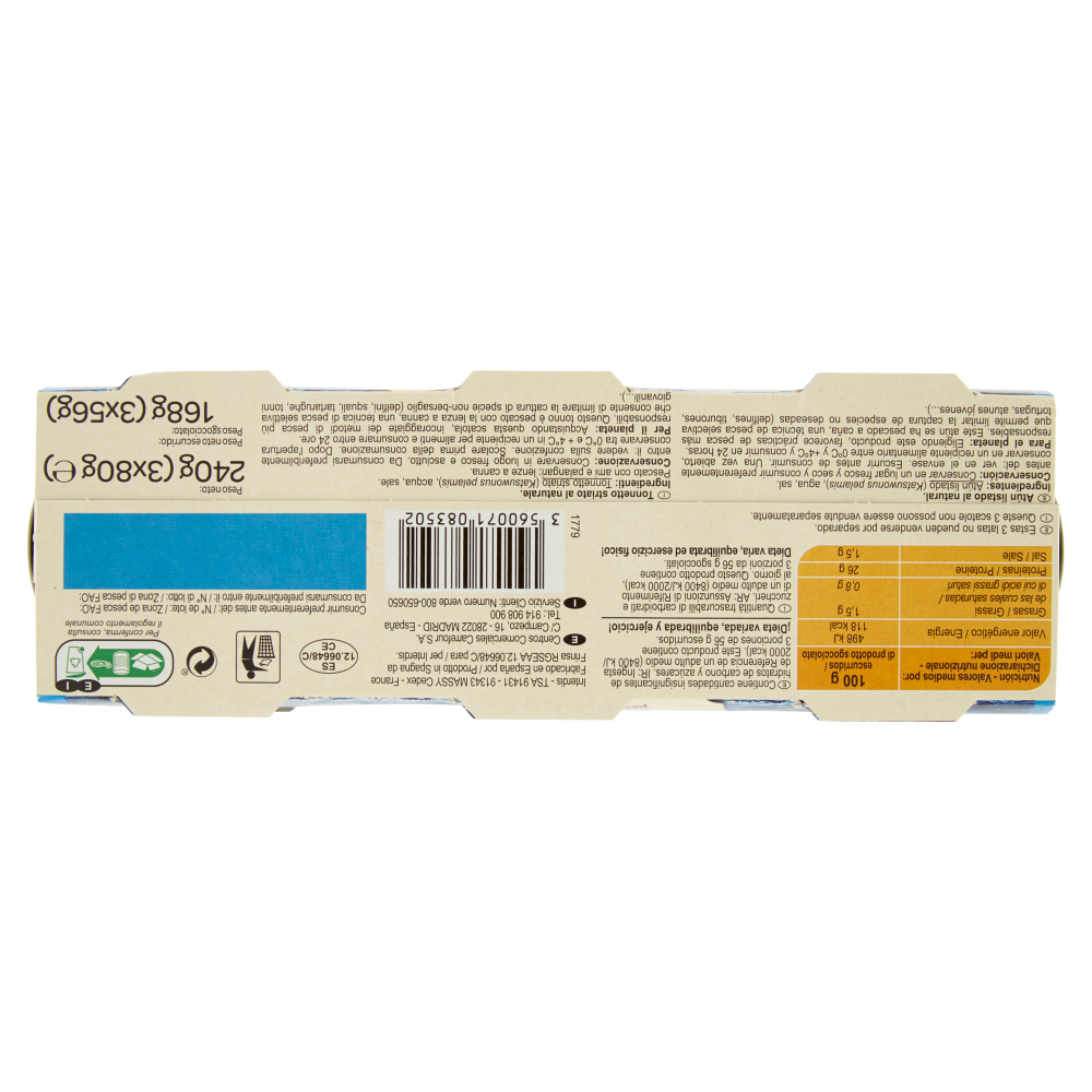 Carrefour Tonno al Naturale 3 x 80 g