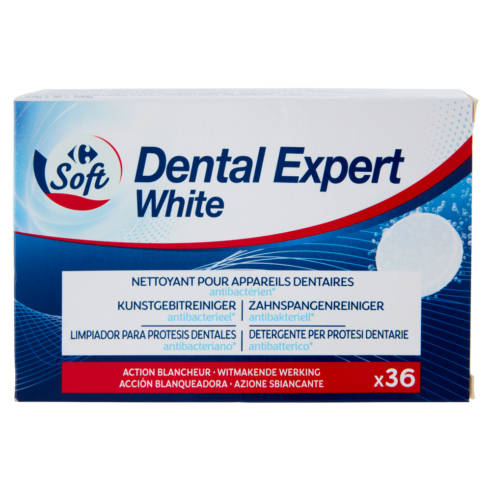 Carrefour Soft Dental Expert White Detergente Protesi Dentarie antibatterico* 36 x 2,8 g