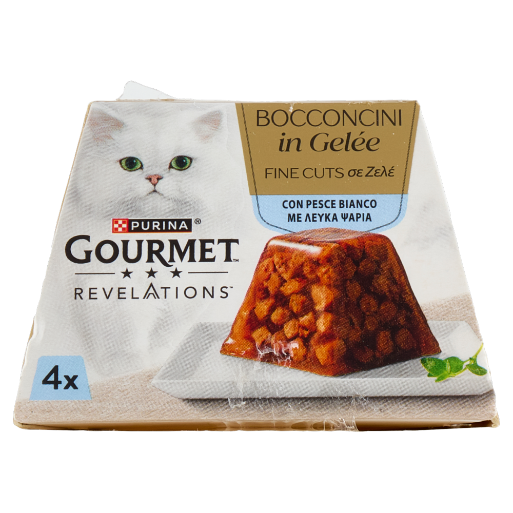 PURINA GOURMET Revelations Bocconcini in Gelée con Pesce Bianco 4 x 57 g